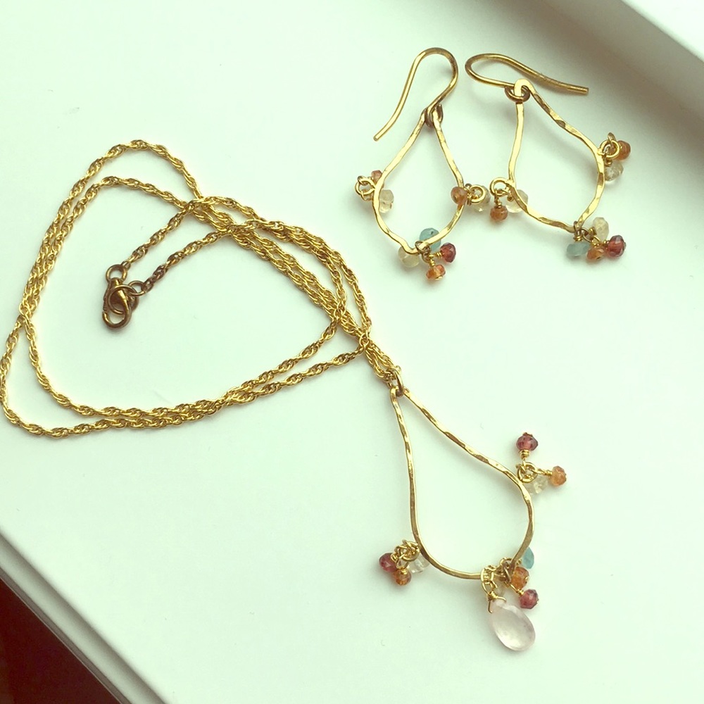 Anthro necklace and earrings set